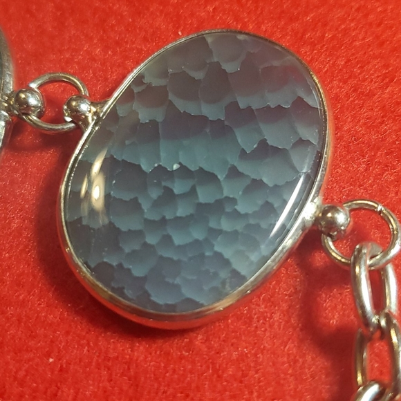 Jewelry - Natural Stone Slice Disc Blue Bracelet